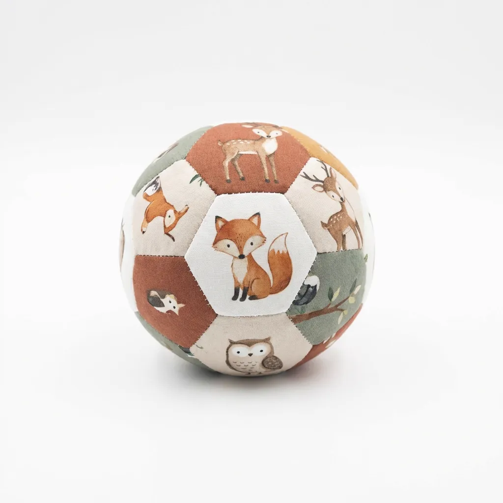 Pelota Montessori Pretty Dolly con diseño de bosque